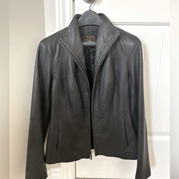 Cole Haan leather jacket size 2 - Picture 1 of 3